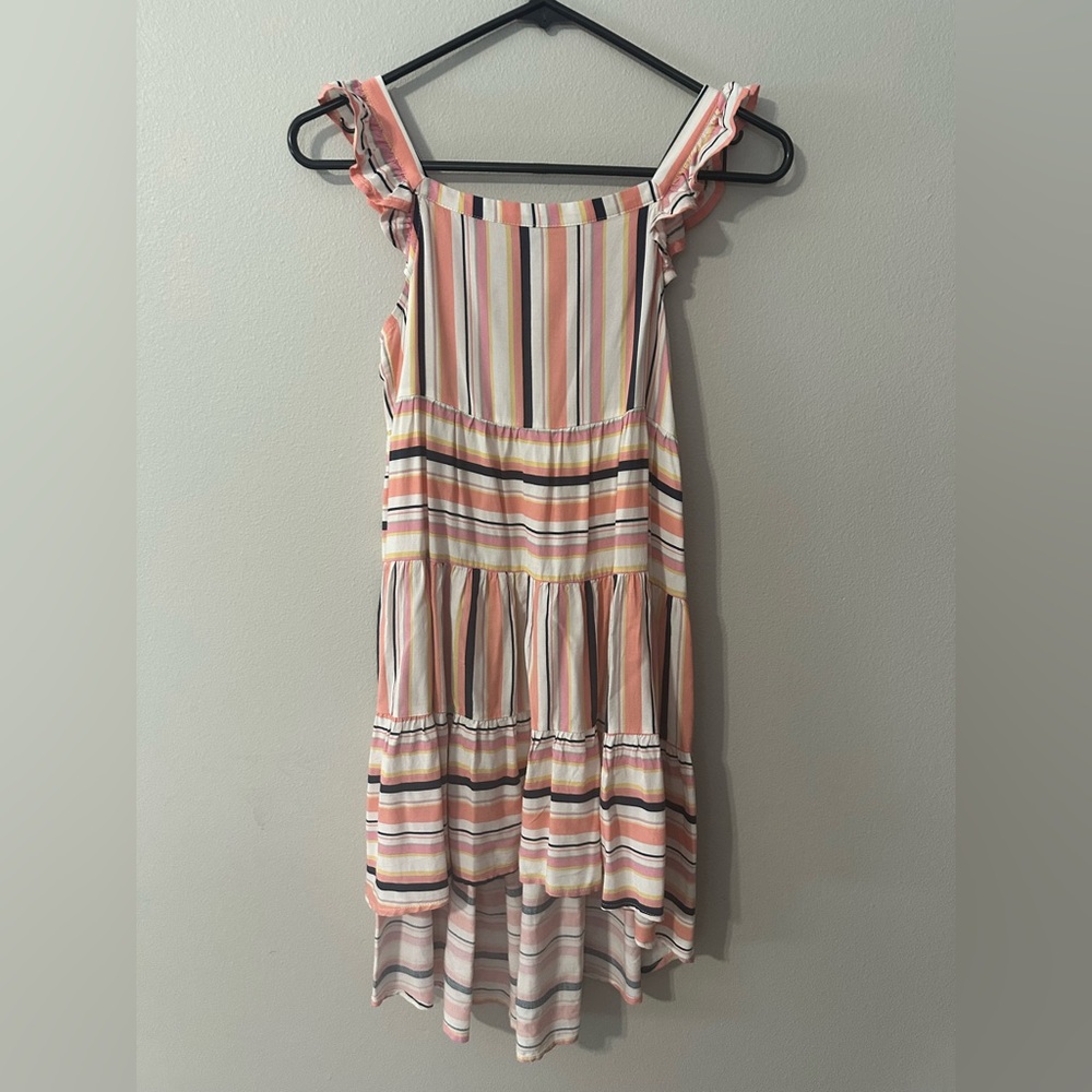 Elegant Striped High Low Dress